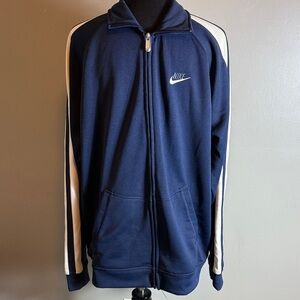 Nike Men’s Navy Track Jacket with White Stripe Sz XL NWT